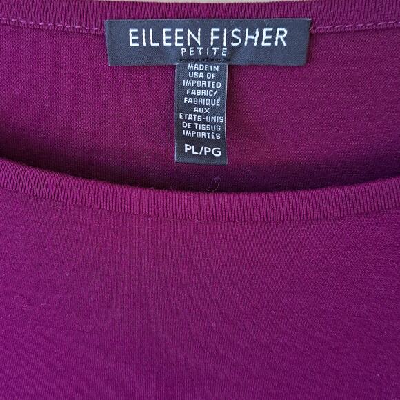 Eileen Fisher Purple Boysenberry Asymmetrical Shift Tunic Dress Petite Large - Picture 5 of 10